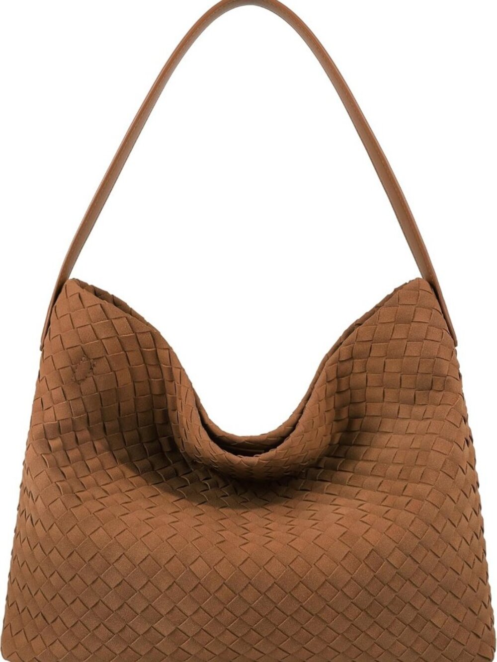 Chic Vegan Leather Hobo Tote Bag, Stylish Suede Purse with Top Handle for Women